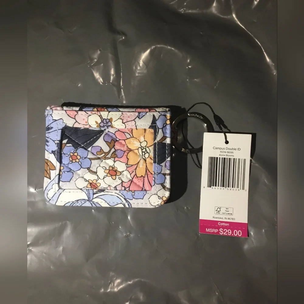 Vera Bradley Quilted Floral ID Wallet - Pastel Pink, Blue, Cream - Picture 5 of 6
